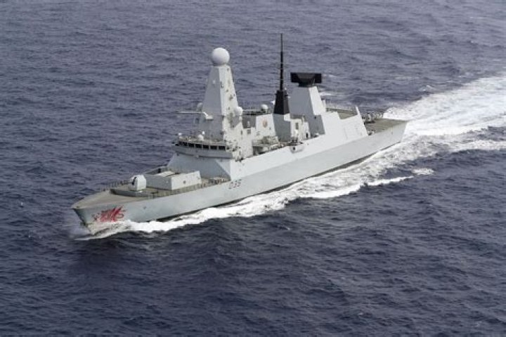 Antiair defence destroyer HMS Dragon as seen in the English channel