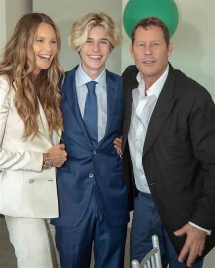 Elle Macpherson and Arpad Busson reunite for skiing holiday with son in