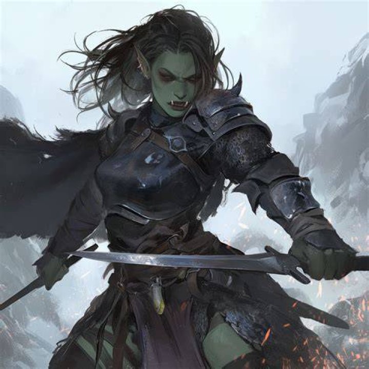 Female HalfOrc Fighter Guard Pathfinder PFRPG DND D&D d20 fantasy