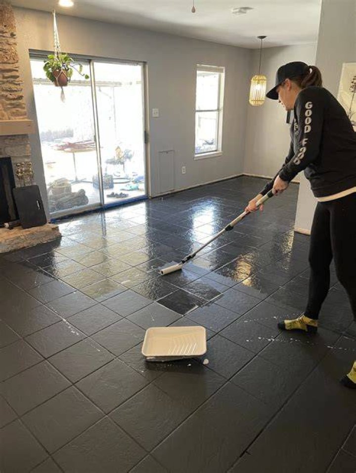 How to Paint Tile Floors Painting tile floors, Painting ceramic tile