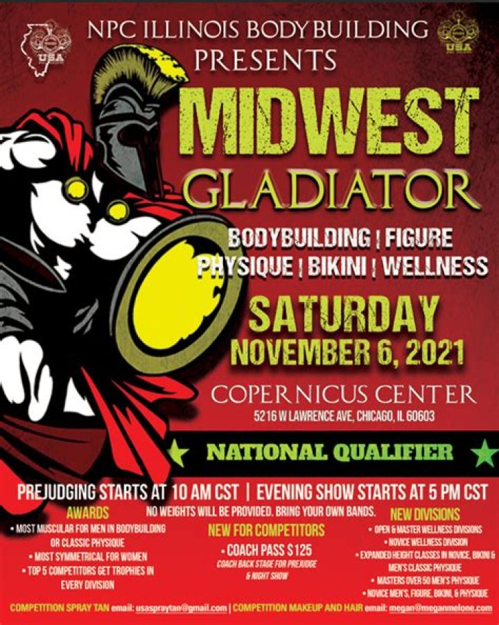NPC Midwest Gladiator &mdash; NPC Illinois Bodybuilding