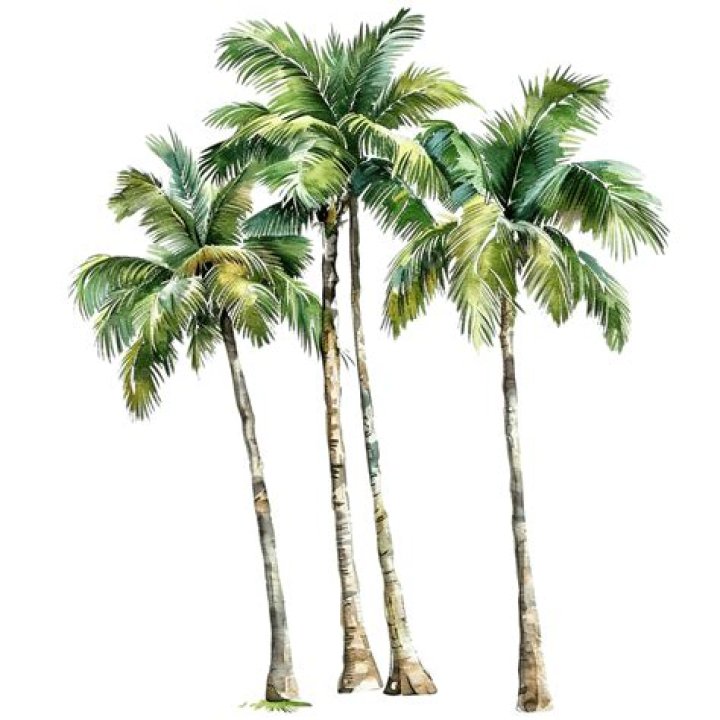 Tall Palm Trees in Nature with Clear Skies on the Beach of Mui Ne in